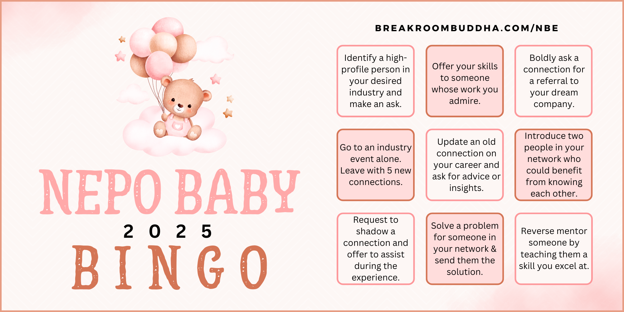 Breakroom Buddha | We Are All Nepo Babies - Bingo Card